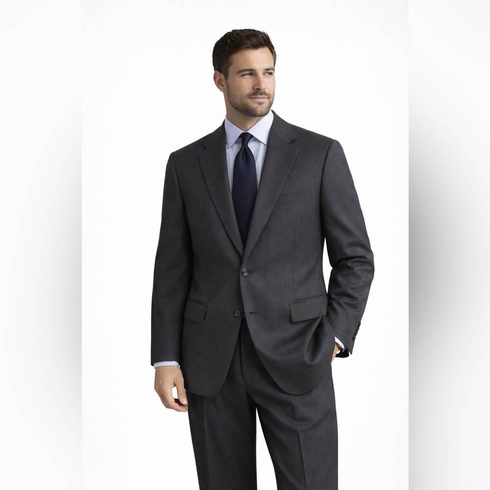 Ralph Lauren Charcoal Gray Wool Two-Button Classic Fit Suit 44S